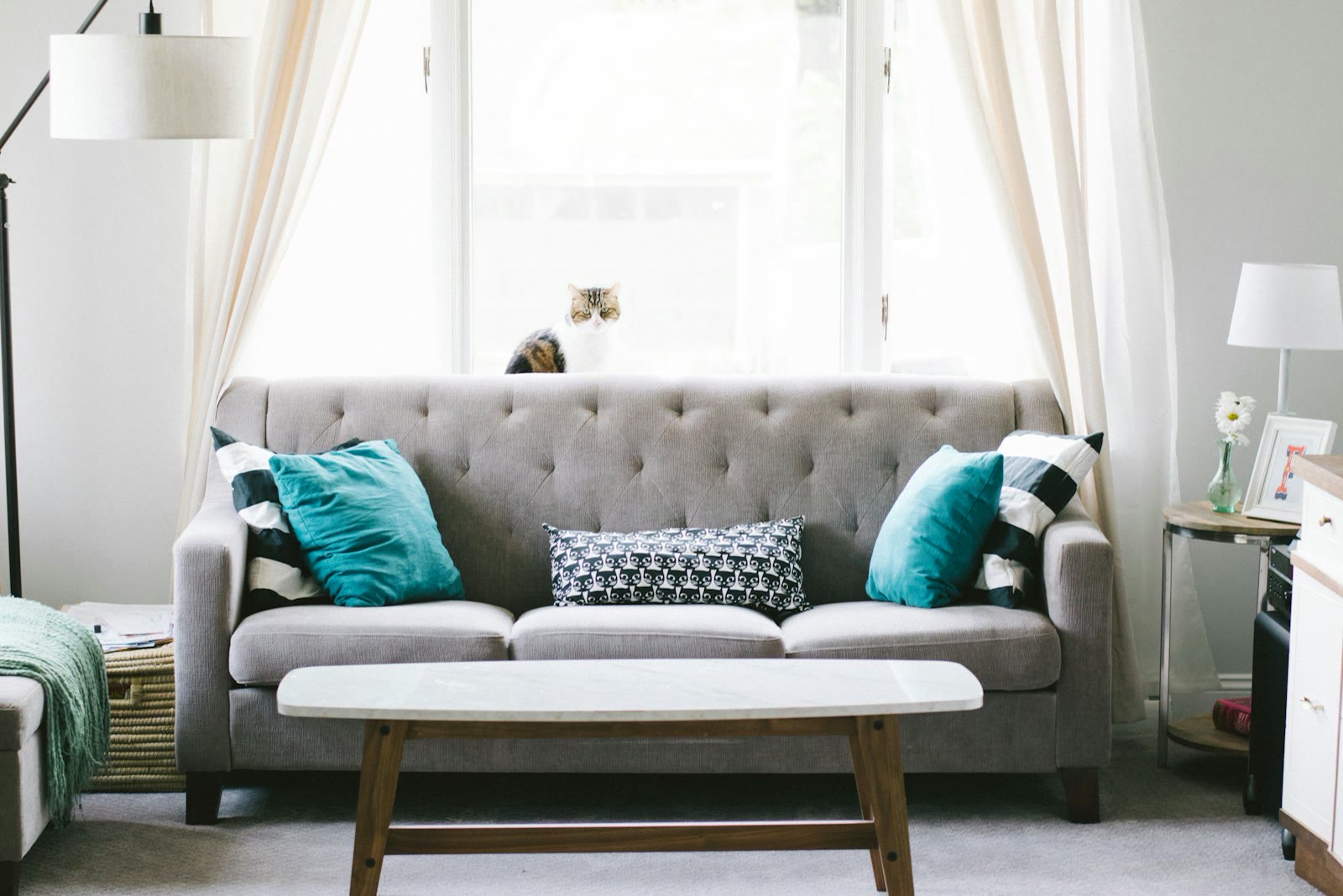 Warm living room in a family home